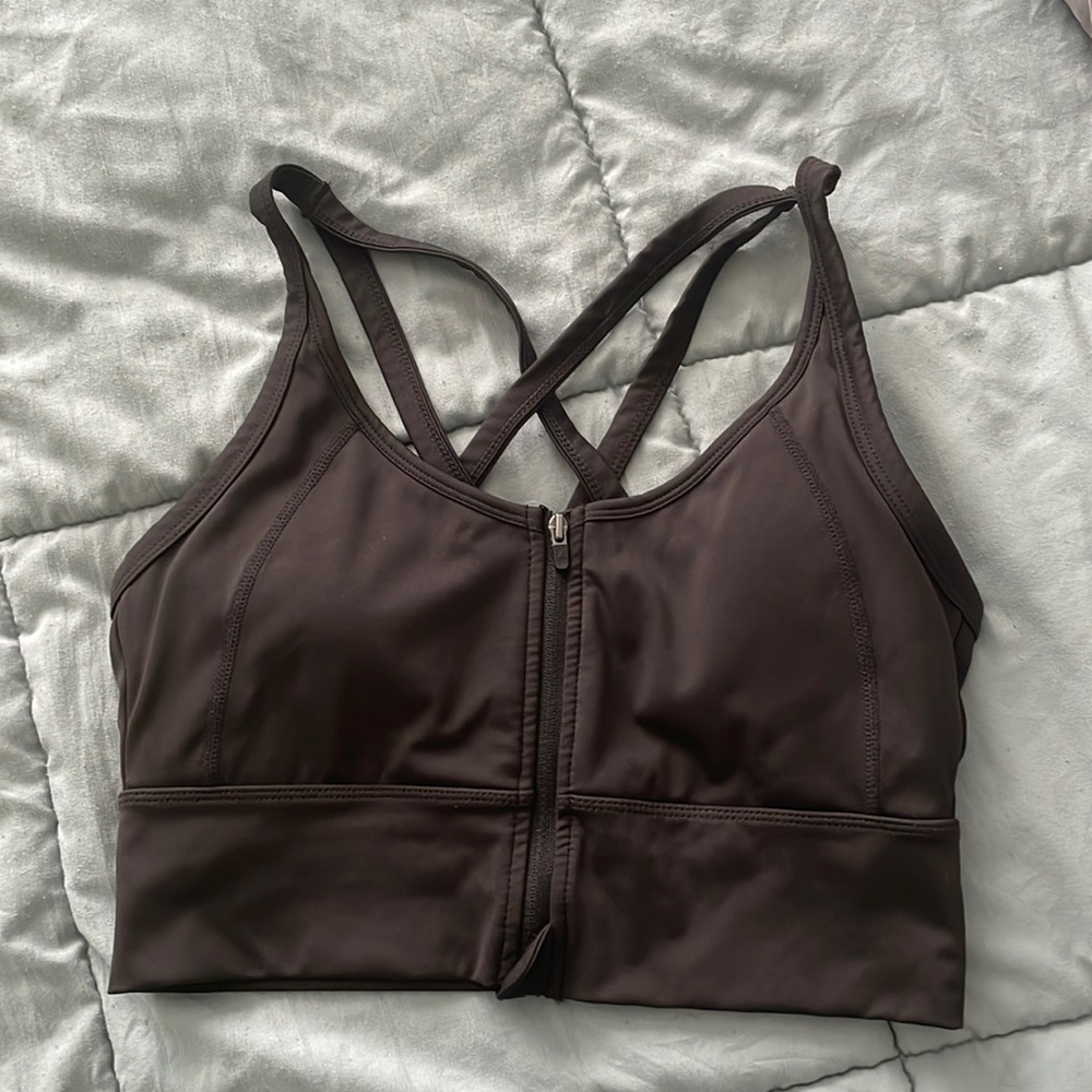 Black Zip Up sports bra